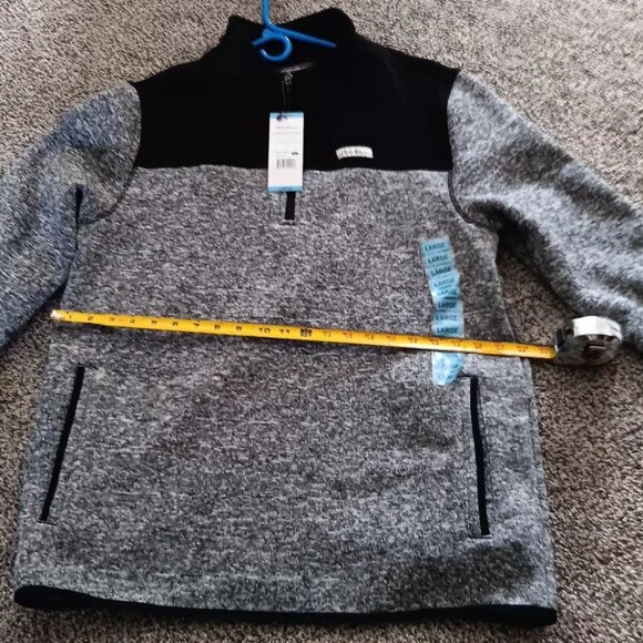 Eddie Bauer Fleece 1/4 Zip Sweater Fleece Men's Large Gray &black NOS - Picture 5 of 6